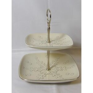 Home & Garden Party Two Tiered Snowflake Design Tid Bit Server Plate‎ Pre-owned